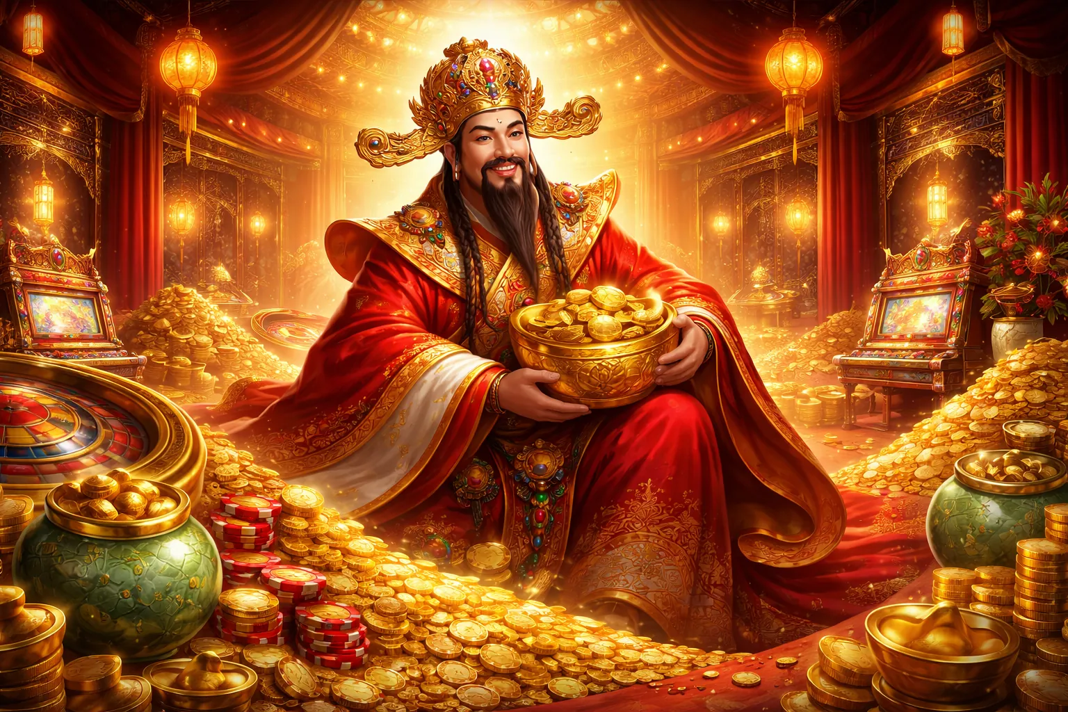 Hình ảnh chính game Nổ Hũ 55vin Tải Game với vòng quay may mắn và tiền vàng